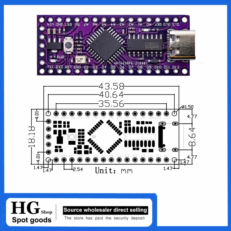 1-5PCS/Lot LGT8F328P-LQFP32 MiniEVB TYPE-C USB Compatible with ATMEGA328 For Nano V3.0 LGT8F328P HT42B534-1 SOP16