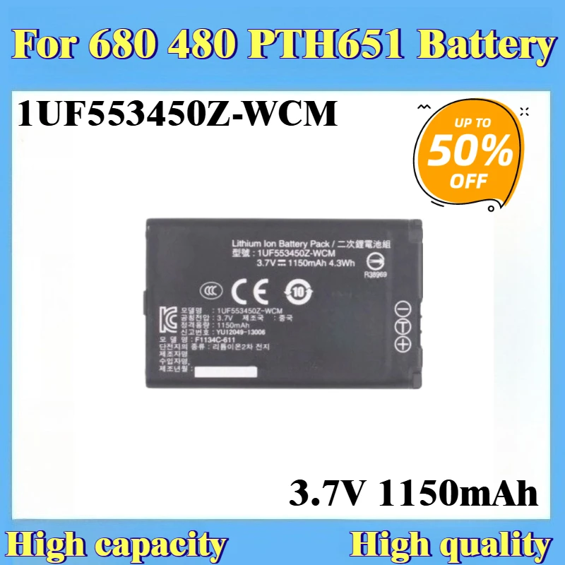

1150mAh(4.3Wh) 3.7V 1UF553450Z-WCM ACK-40403 for 680 480 PTH651 Battery Brand-New High Quality