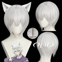 ND Tomoe Cosplay Wig Anime Kamisama Kiss Cosplay Silver-white Hair Wig for Halloween Comic Con Coser Party Synthetic Hair