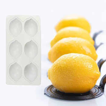 French Dessert Cake Decorating Tools 3D Lemon Shape Fruit Silicone Mold Brownies Cake Mous