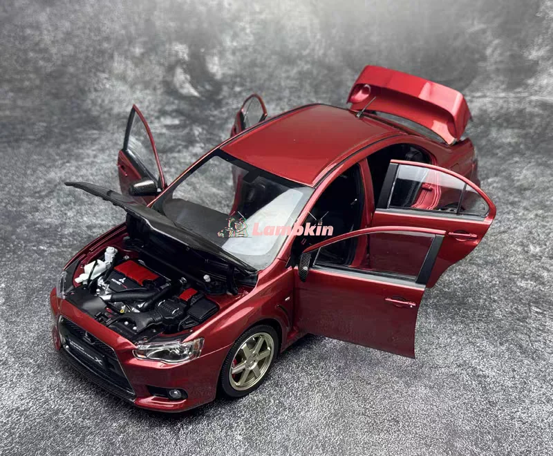 Viat 1/18 mitsubishi evo x te37 geração 10 liga que pode ser aberta modelo de carro de ajuste presente colecionável ornamento liga