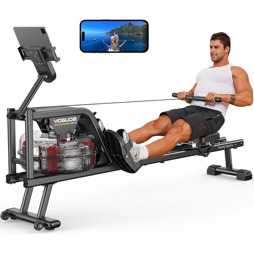 

Rowing Machine 350 LB Weight Capacity - Foldable Rower for Home Use with Bluetooth, App Supported, Tablet Holder