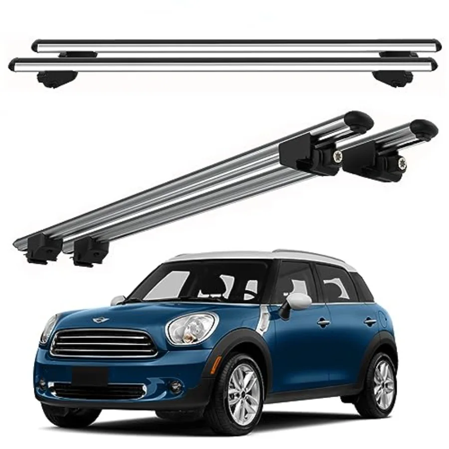 

for Mini Countryman 2010-2025 Gray Aluminum Roof Racks Cross Bars Anti-Theft System Compatible with Raised Side Rails Rooftop C