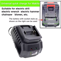 A portable ultra-fast charger that is compatible with Makita 18V and 21V lithium batteries and supports EU and US plugs usefully
