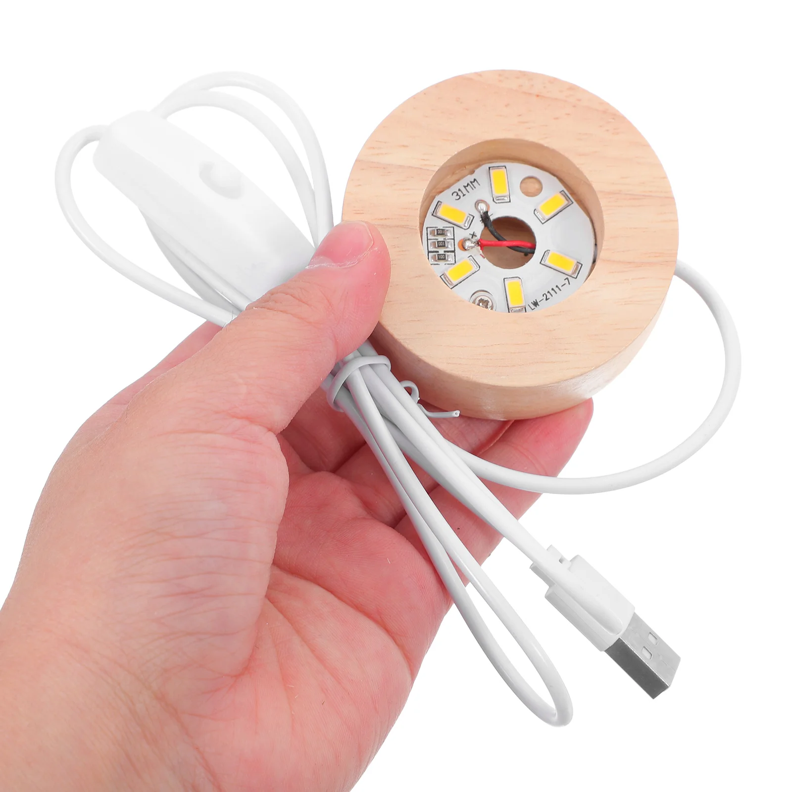 

Wooden Night Light Base Compact Size Lightweight Design for Glass Art Crystal Ball Display Rack Home Decor Living Room Bedroom