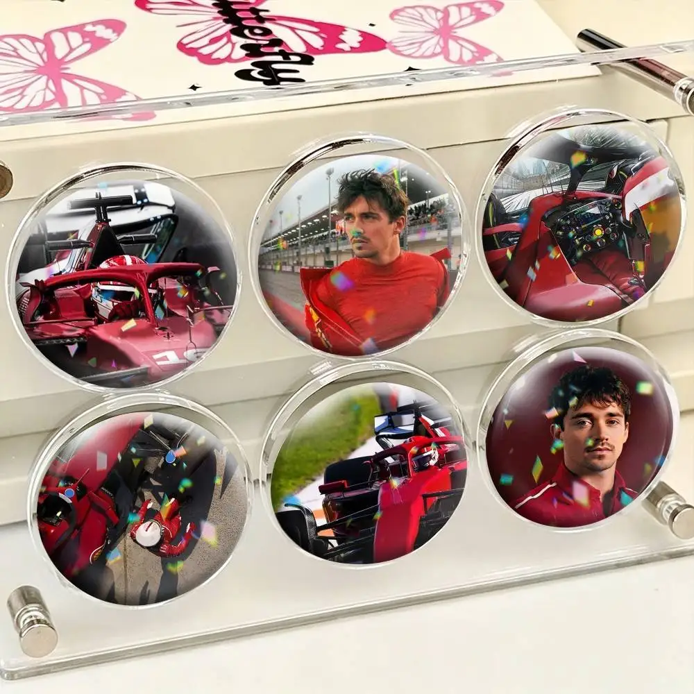 Charles Leclerc-Racing car 25 32 44 58 75mm Badges Personalized Round Brooches Pins Accessory Gift