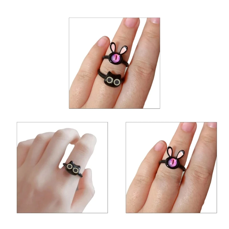 Rings For Women Fashion Sweet Eyes Open Couple Rings Wedding Finger Accessories New Jewelry Gift