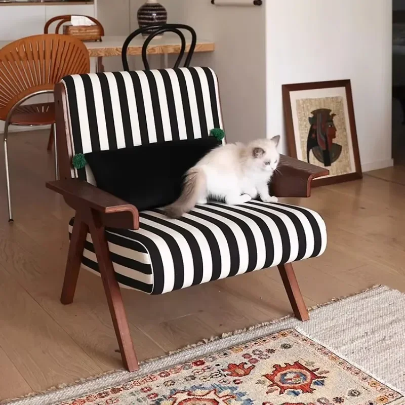 

Nordic Accent Living Room Chair Modern Simple Solid Wood Aesthetic Chair Designer Lazy Single Sillas Custom Home Furniture