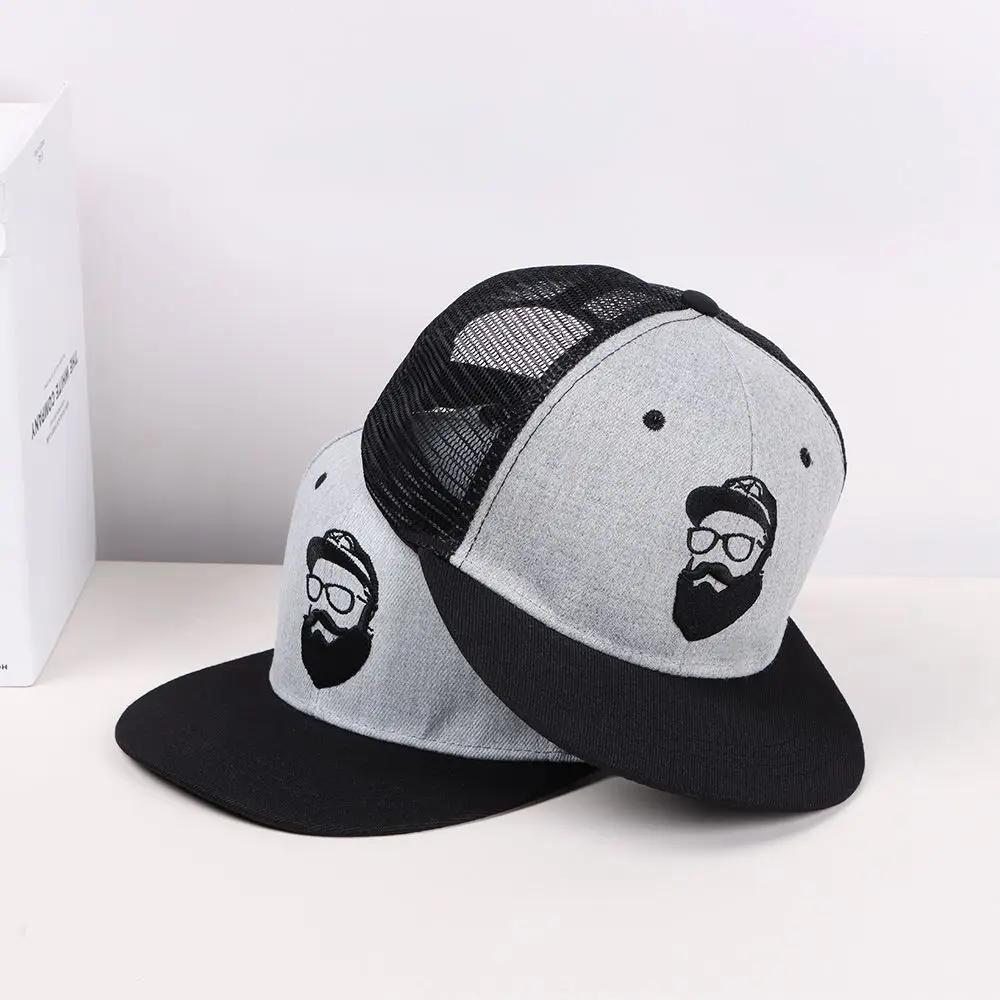 Fashion New Beard Old Man Embroidery Baseball Cap Summer Mesh Caps Casual Snapback Hat Adjustable Hip Hop Hats