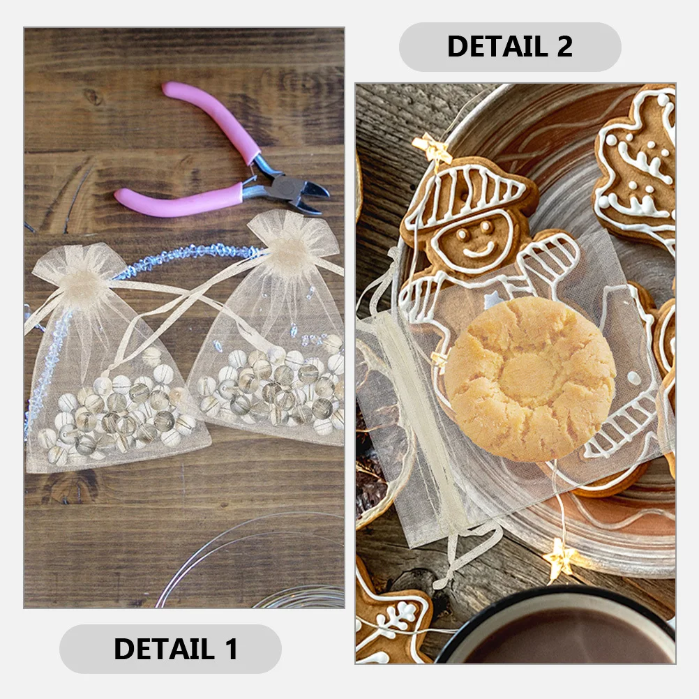 100 قطعة أكياس الأورجانزا الصغيرة الرباط هدية الحقائب للمجوهرات حفل زفاف تفضل الحلوى تخزين أكياس شبكية المرأة الحقيبة الصغيرة