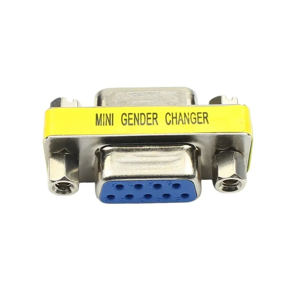 50pcs D-SUB DB9 9 Pin Female To Female Mini Gender Changer Adapter RS232 Serial Plug Socket Com Connector Adaptor