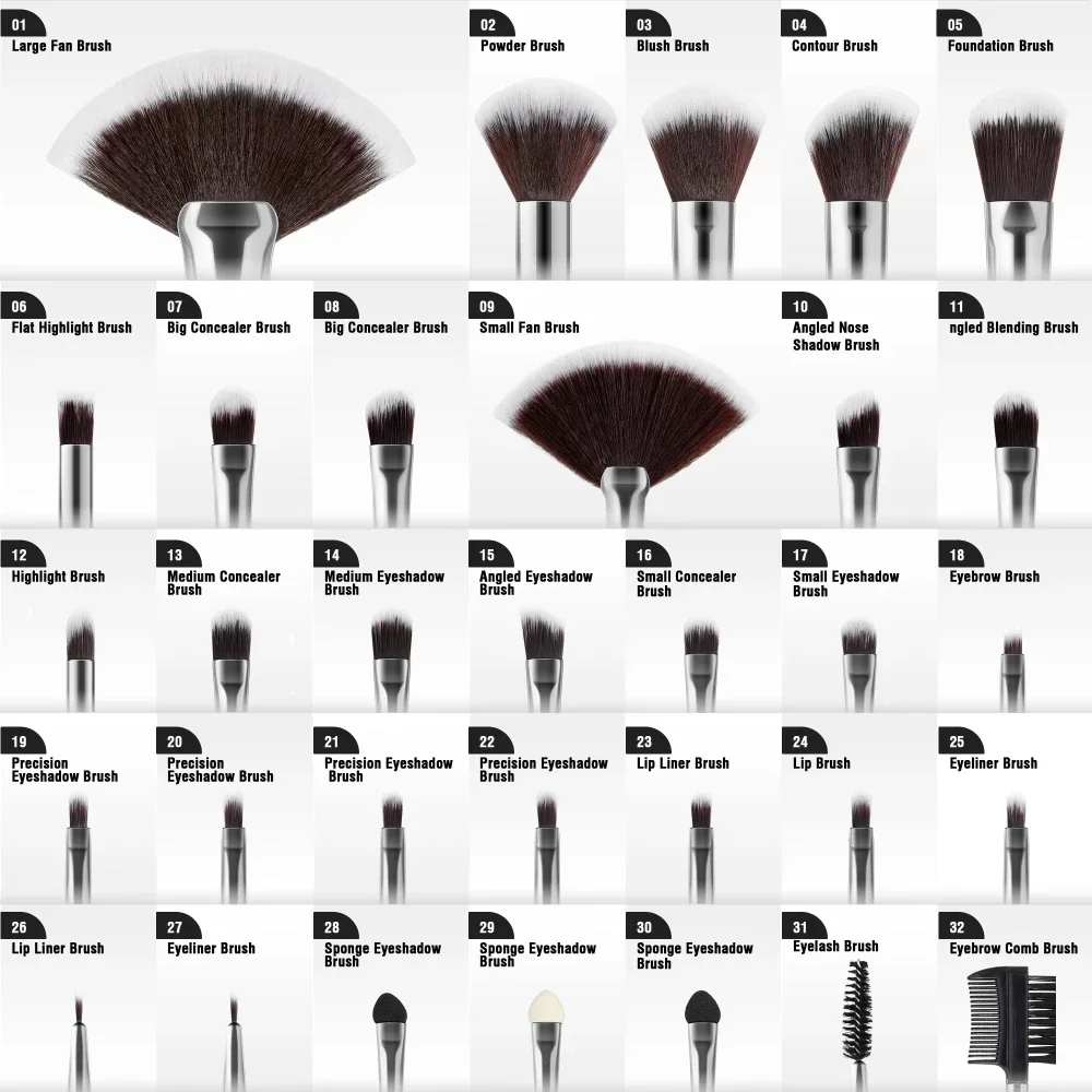 OMGD 13PCS-32PCS Makeup Brushes Set Cosmetict Makeup For Face Make Up Tools Women Beauty Professional Foundation Blush Eyeshadow