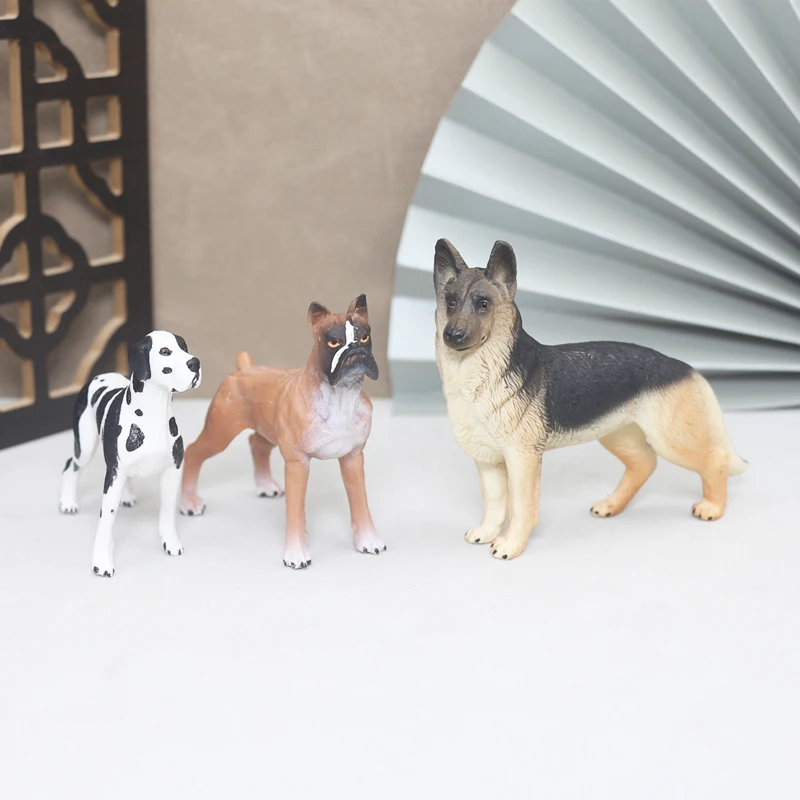 Multi Breed Miniature Boxer Bulldog Schnauzer Puppy Dog Animal Action Figure Model Figurines Pet Toy Home Decoration Ornament