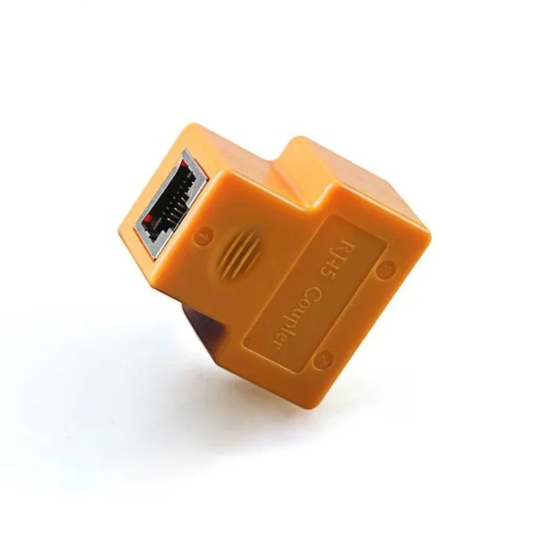 Acoplador RJ45 Red Ethernet LAN Adaptador divisor Conector Cabezal de transferencia RJ45 a 2 RJ45 Juego de adaptadores