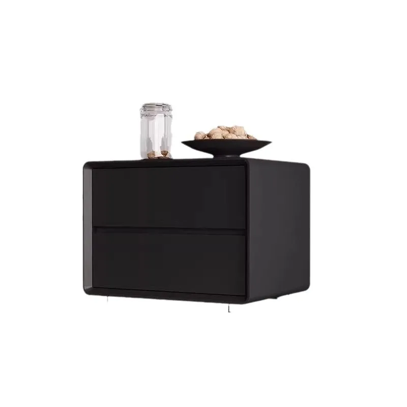 

Bedroom solid wood black bedside table simple modern storage bedside table light luxury high-end creative home locker