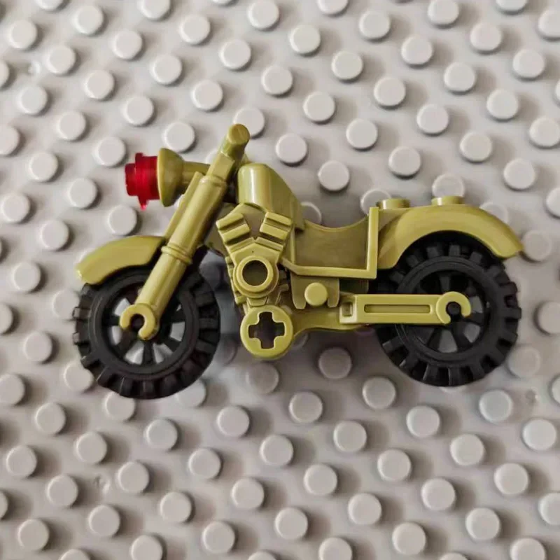 Small Building Block Part 3pcs Motorcycle  Military Scene Accessories Assembly Compatible with Lego  Toys