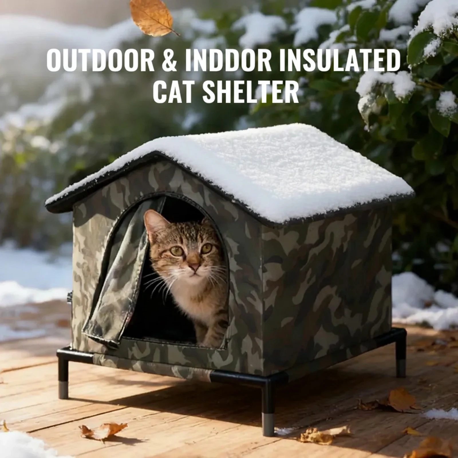 

Stray Cat House Outdoor Winter Warm Pet Shelter Kitten Sleeping Nest Foldable Washable for Small Dog Puppy Pet Supplies