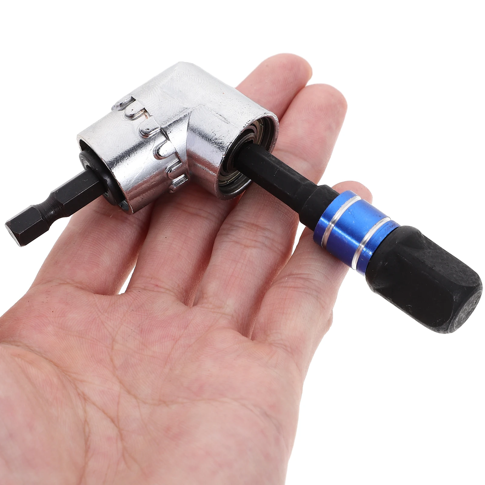 

Hex To Square Right Angle Drill Adapter Sturdy Metal Bit Extension Impact Driver Socket Adapter Drill Accessories