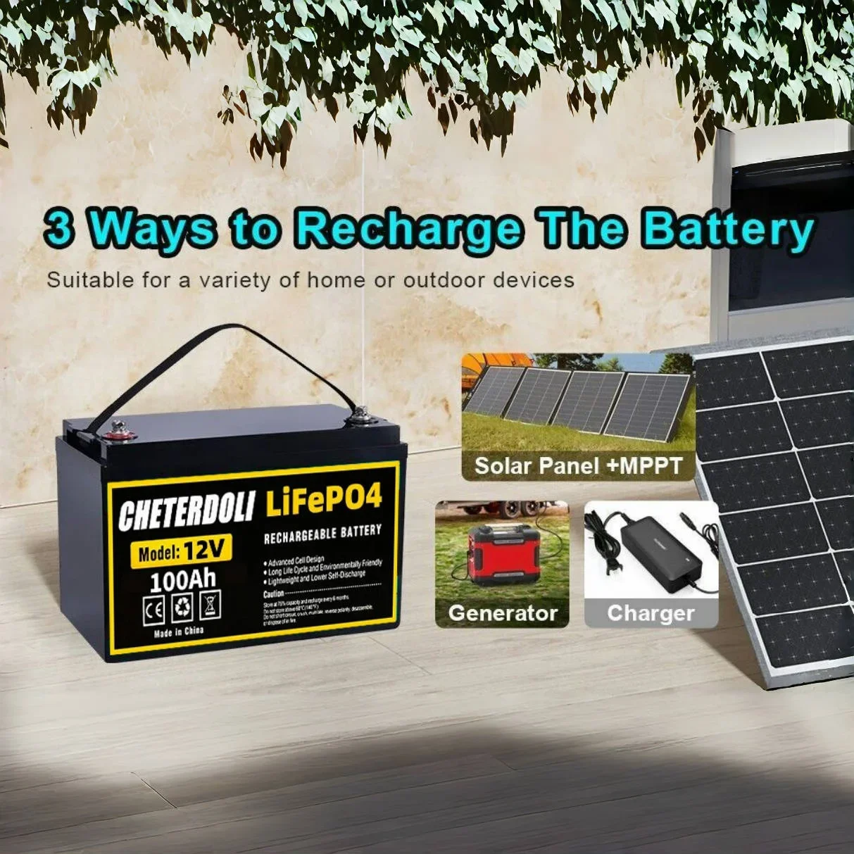 12V 24V 100Ah 200Ah 300Ah LiFePO4 Battery Built-in BMS Lithium Iron Phosphate Cells For RV Campers Golf Cart Solar Storage