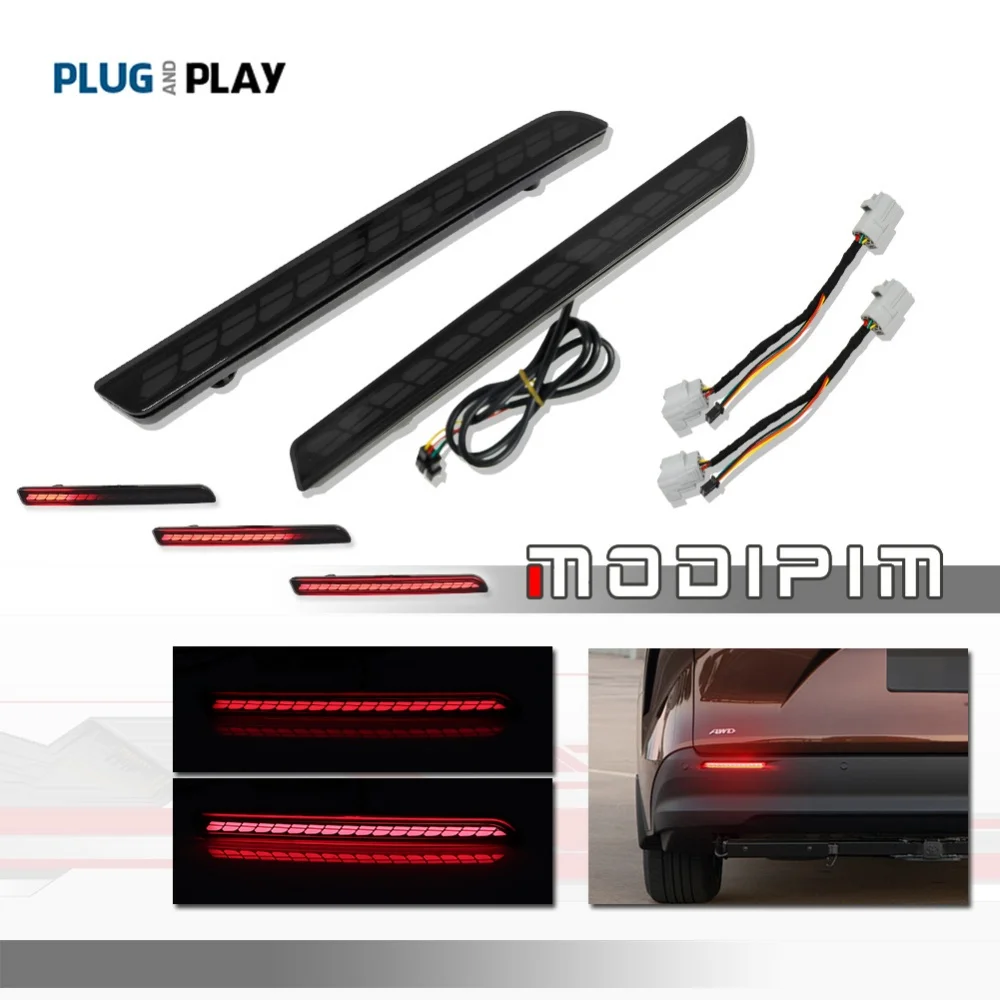 

Красный светодиодный отражатель заднего бампера автомобиля, задние/стоп-сигналы для Toyota Sienna 2021 2022 2023, задний противотуманный фонарь, динамический указатель поворота