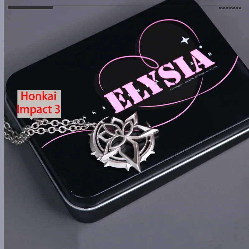 One Piece Pendant Women Men Necklace Honkai Impact 3 Anime Accessories Cosplay Elysia-Ego Titanium Jewelry Men Neck Chain Gift