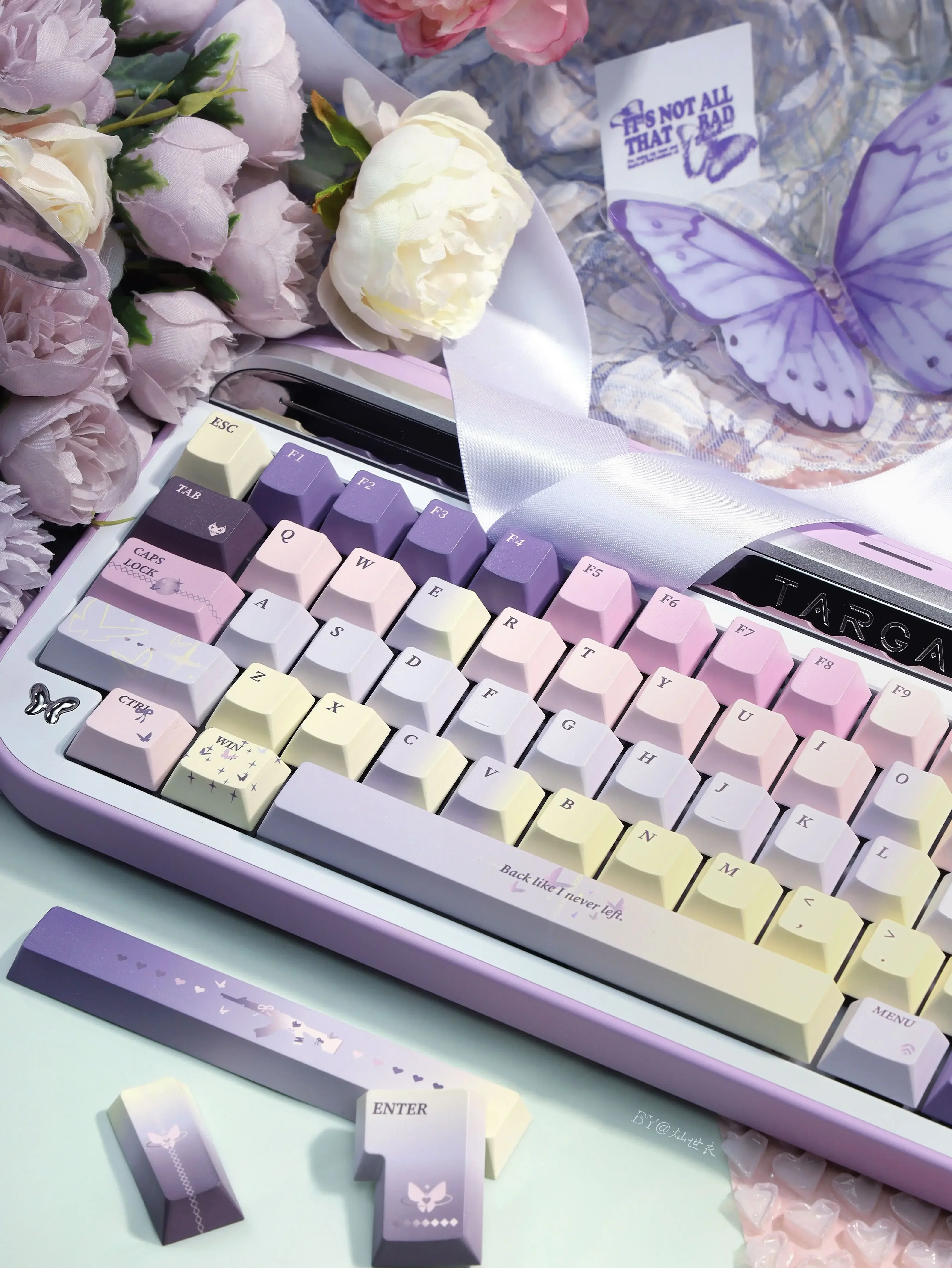 Butterfly keycaps Original height pbt material Five-sided sublimation Personality Original customized mechanical keyboard keycap