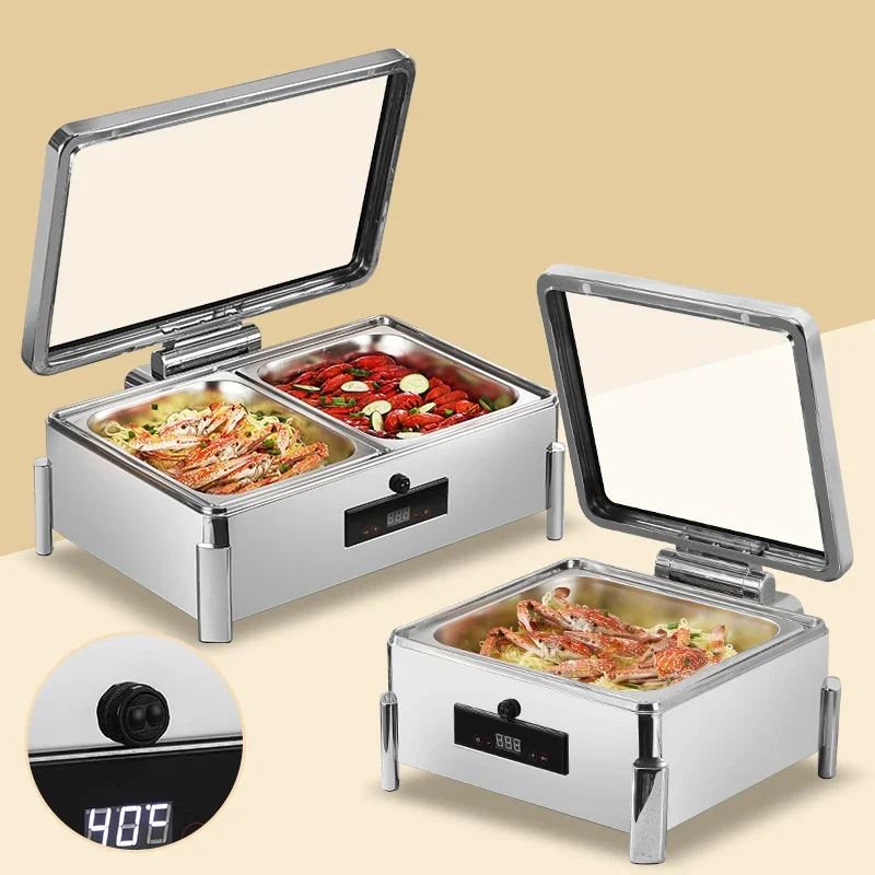 Premium New Design Auto Switch Electric Chafing Dish Stainless Steel Buffet Stove Hydraulic Food Warmer set for Wedding catering