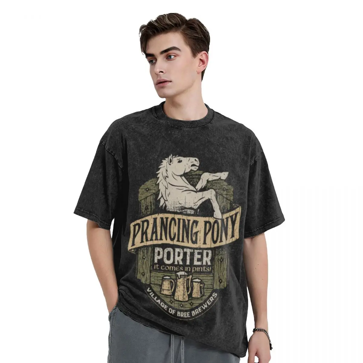 

Prancing Pony Brewery Design \t T-Shirt kawaii clothes hippie clothes funny t shirts for men