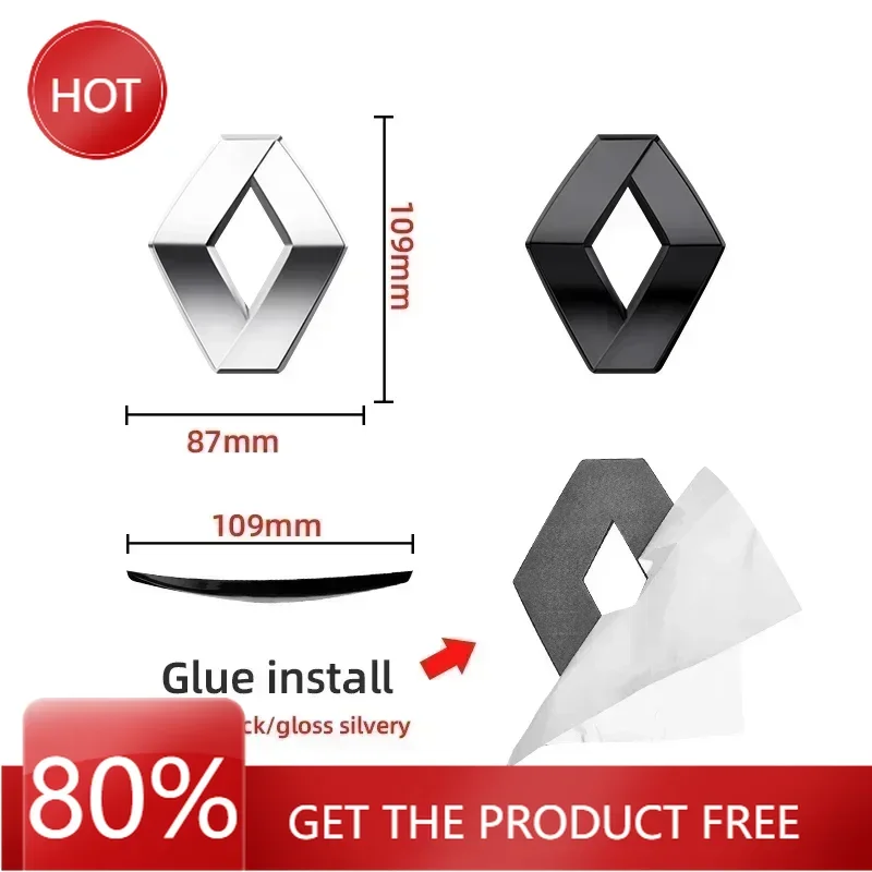 

2026 Горячие колпаки для ступиц Renault, 1 шт., значок задней багажника, передняя решетка, багажник, эмблема, логотип для Renault RS Koleos Captur Talisman