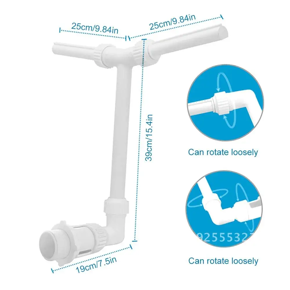 Fonte de piscina cascata ajustável, fonte de água com spray duplo, decoração de piscina, resfriamento engraçado para quintal