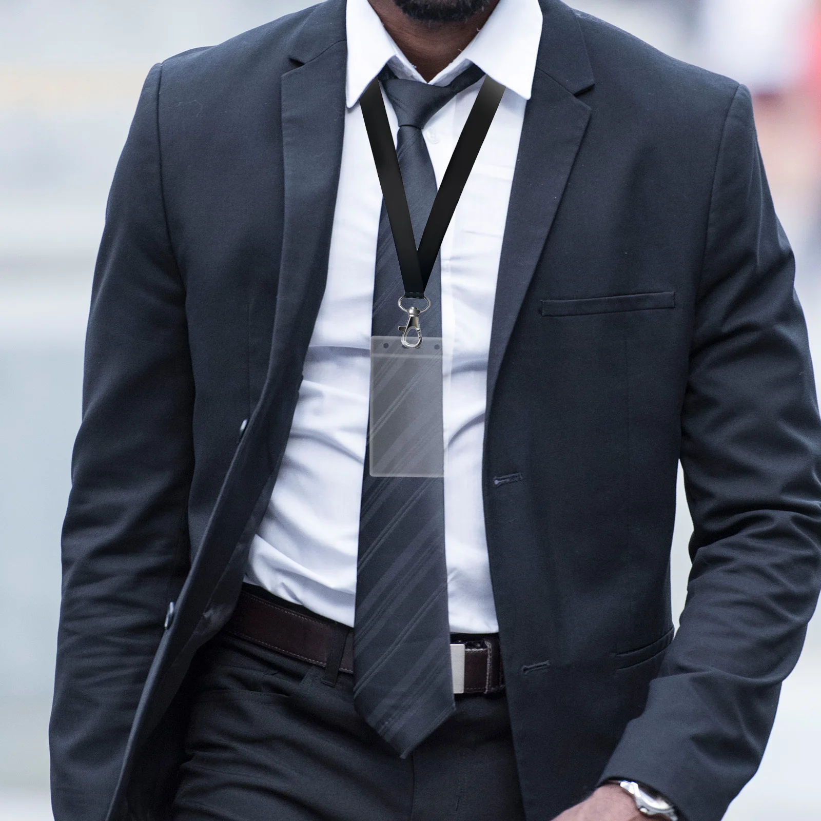 

10Pcs Transparent Name Badge Holder Clear PVC Id Card Protector Anti-Scratch Reusable Vertical Display Storage