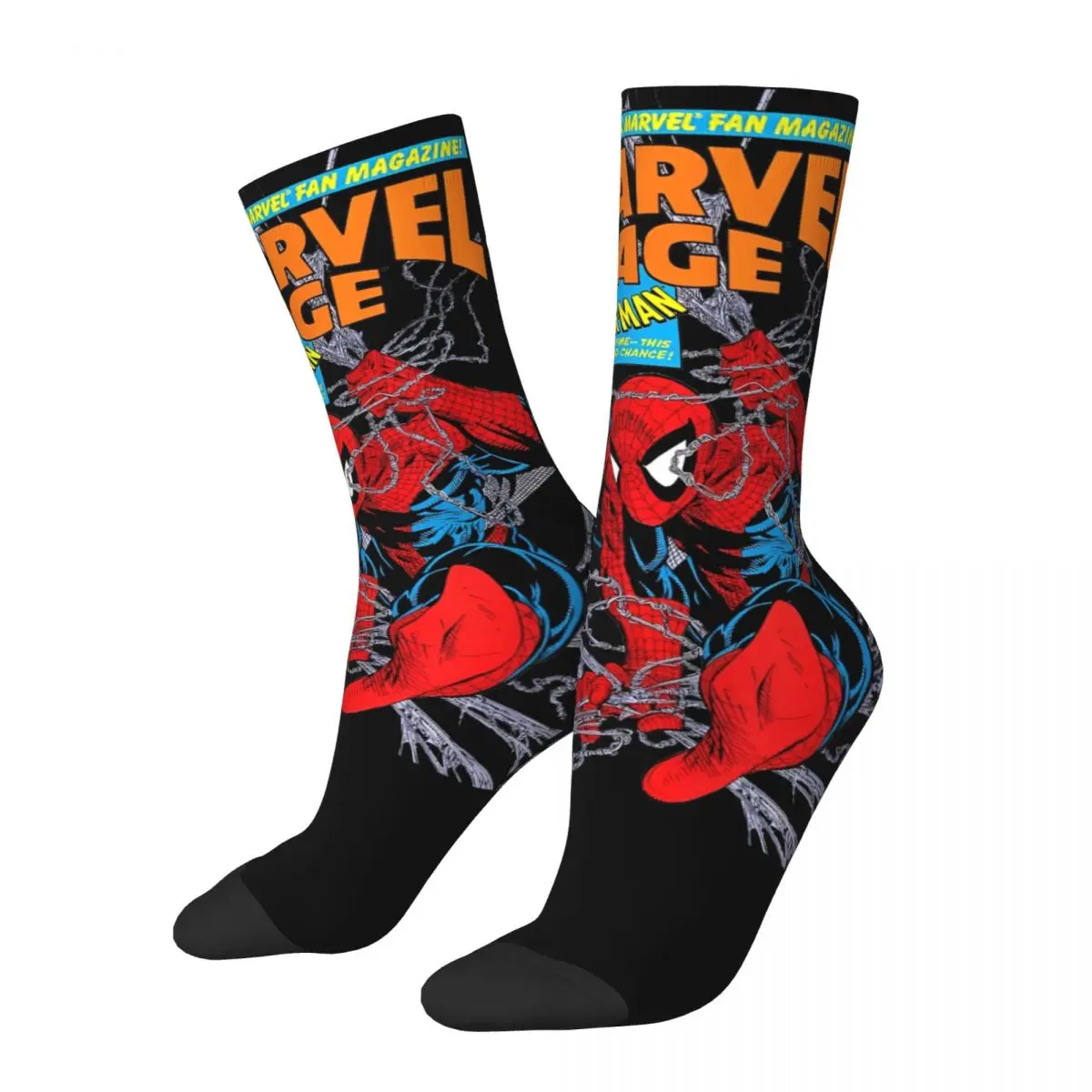 Comics Spider-Man 90s Merch Socks Non-slip Hero Spiderman Sport Crew Sock Soft for Wonderful Gifts