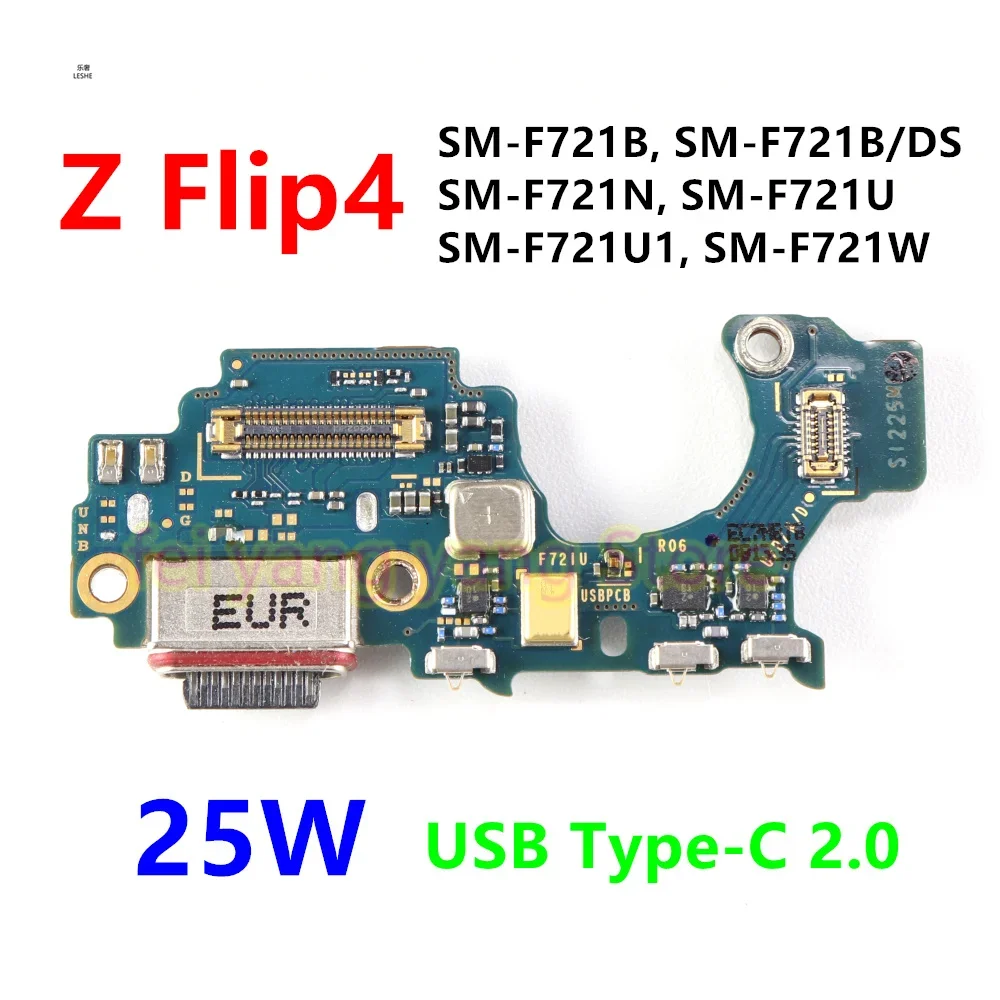

For Samsung Galaxy Z Flip4 F721 F721B F721U F721N USB 25W Dock Connector Charging Port Flex Cable Charger Board With Mic Module