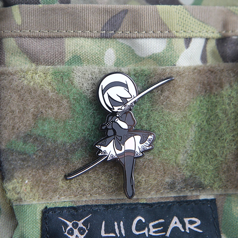 Yurha 2B Parche Metal Anime Chica Mecánica – Insignia Táctica - imagen 2