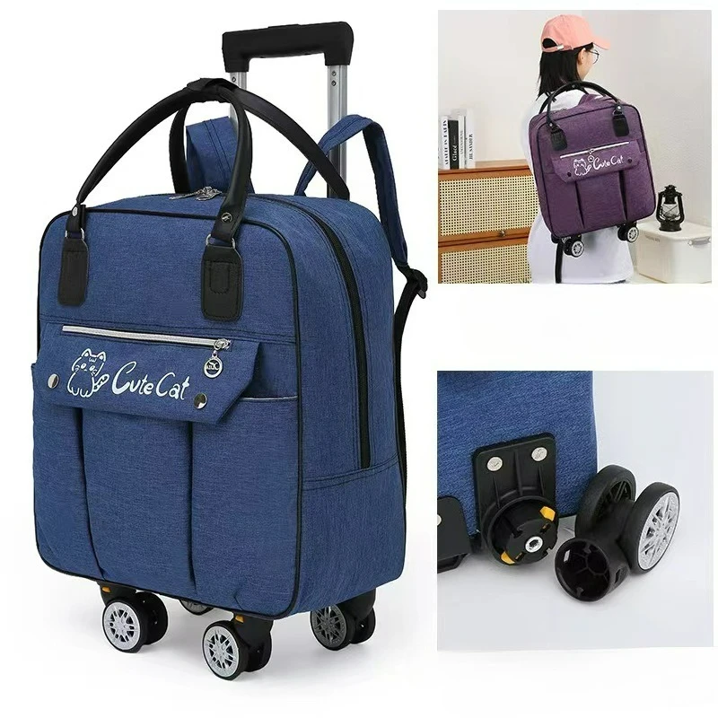 

2026 New Weekend Bag Casual Wheel Detachable Foldable Boarding Carry on Luggage Waterproof Oxford Cloth Travel Bag