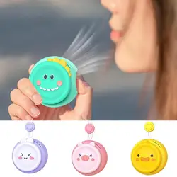 Cartoon Neck Hanging Small Fan Portable Mini Fans Children's Cartoon Animal Silent Handheld Lanyard Leafless Charging Fan