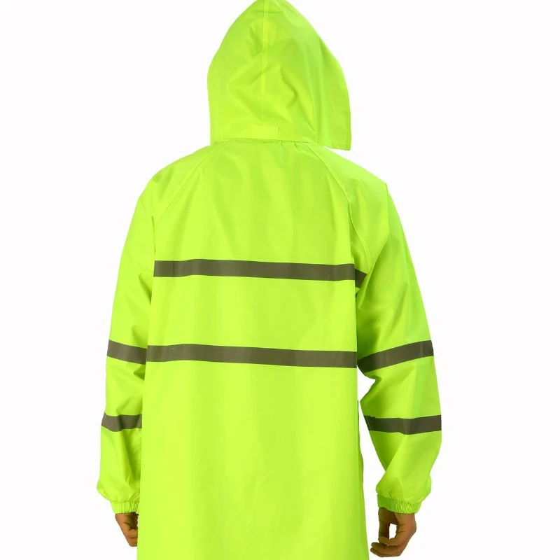 معطف واق من المطر من قطعة واحدة عاكس للصرف الصحي، ملابس واقية آمنة ممتدة وسميكة ومقاومة للعواصف