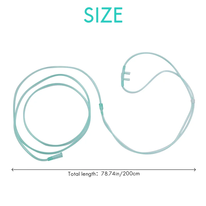 24 Uds. Cánulas de oxígeno, cánula Nasal de 2 metros, tubo de oxígeno Nasal suave, cánula de O2 para adultos