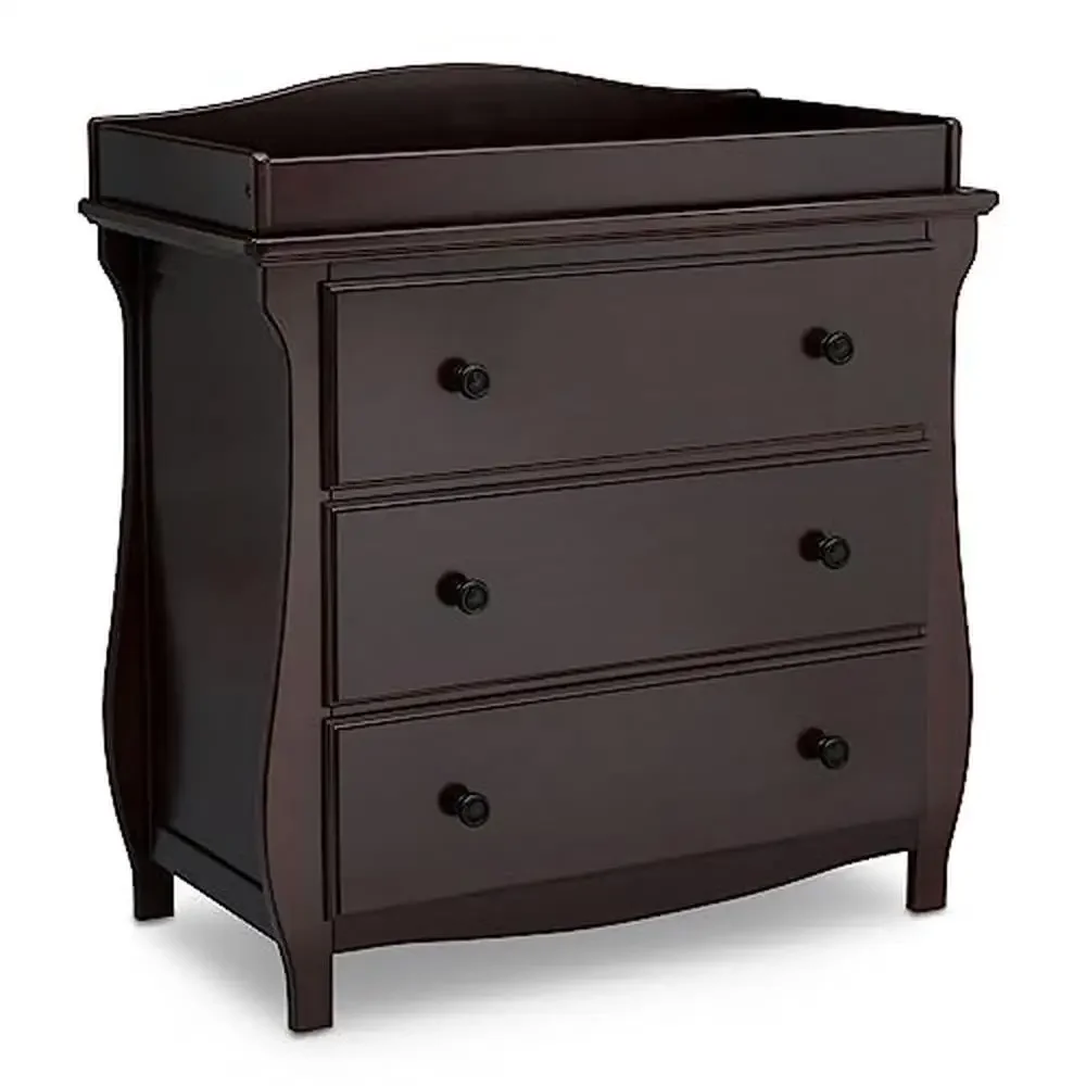 3 Drawer Sleigh-Style Dresser with Changing Top Greenguard Gold Certified Interlocking Drawers Safety New Zealand Pine &