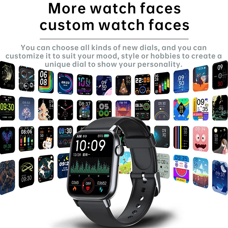 جديد Xiaomi Smartwatch الرجال بلوتوث دعوة جهاز تعقب للياقة البدنية السيدات النساء سوار الميكانيكية الرقمية متصل ساعة ذكية للهدايا