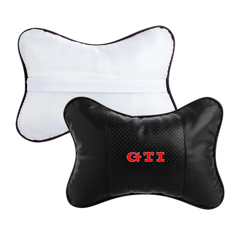 1/2Pcs Car Interior Headrest Seat Head Support Neck Pillow Emblem For VW GTI Golf-6 7 4 5 POLO Passat B5 B6 B7 T4 T5 Tiguan