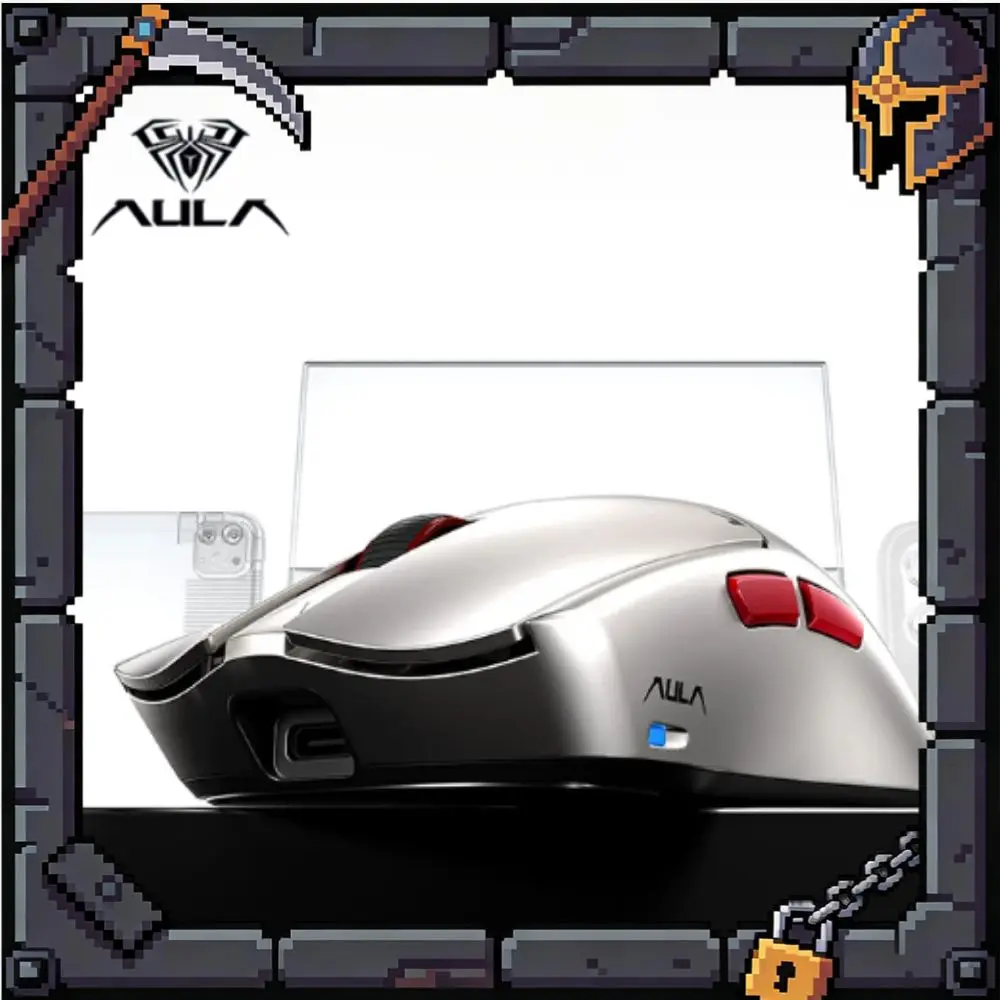AULA Kunlun L5 Mouse 3-Mode Wireless with Magnetic Micro-Switch PAW3955EVO Chip Dual 8K for eSports Gamers Esports Gaming Mouse