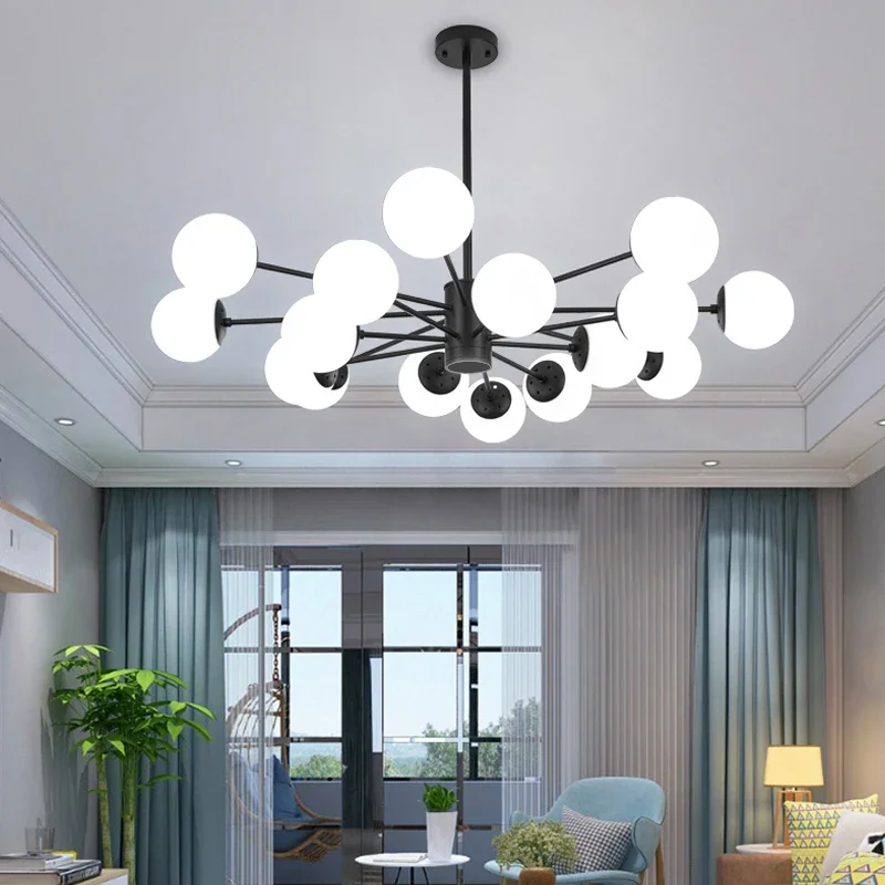 

Modern Glass Chandelier Lighting Ceiling Chandeliers Light For Dining Living Room Bedroom Indoor Lustre Fixture Lights．