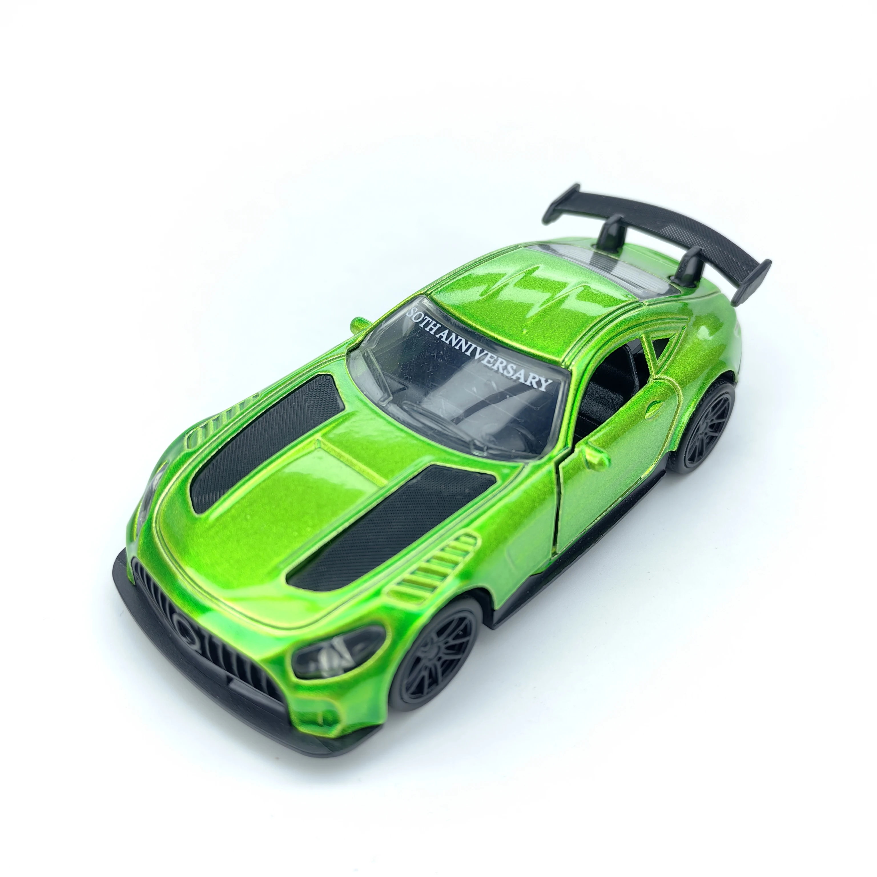 Carro de brinquedo pull-back de carro esportivo de liga infantil para meninos, com portas abertas, um carro esportivo simulado como presente para meninos