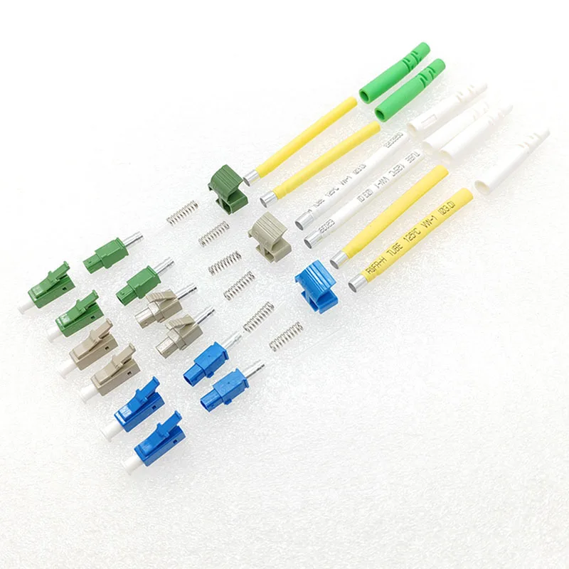 500PCS FTTH LC SM MM Duplex Fiber Optic Connector Jumper Loose 2.0/3.0 Optic Connector Adapter without Tail Handle Connector