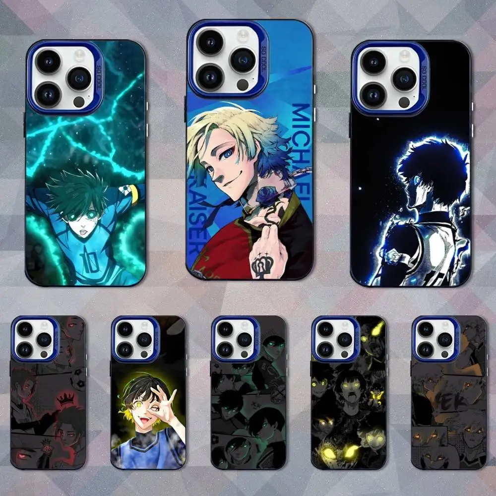 

B-Blue Cool L-Lock Phone Case For iPhone 16,15,14,13,12,17,11,Mini,Pro,SE,XS,MAX Blue Matte Silicone Cover