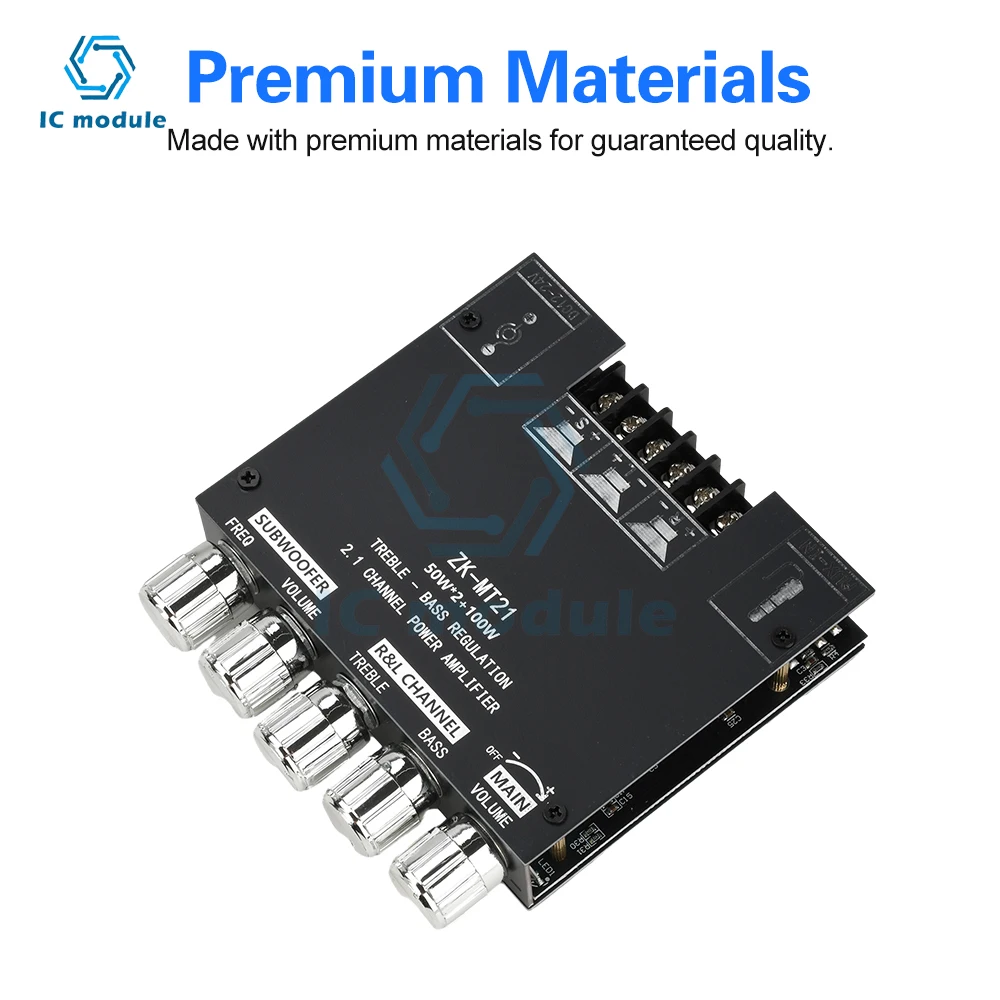 

2.1 Channel BT Digital Power Amplifier Module Subwoofer Amplifier Board 50W*2+100WPower Audio Stereo Amplifier Board