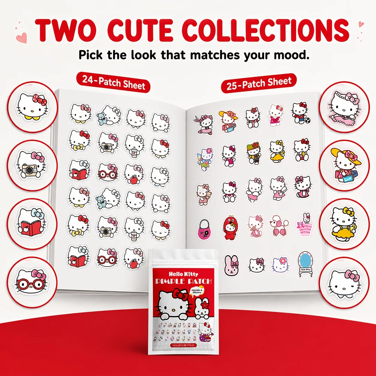 24/25/98PCS Hello Kitty acne patch, hydrogel acne patch, decorative concealer sticker, suitable for all skin types