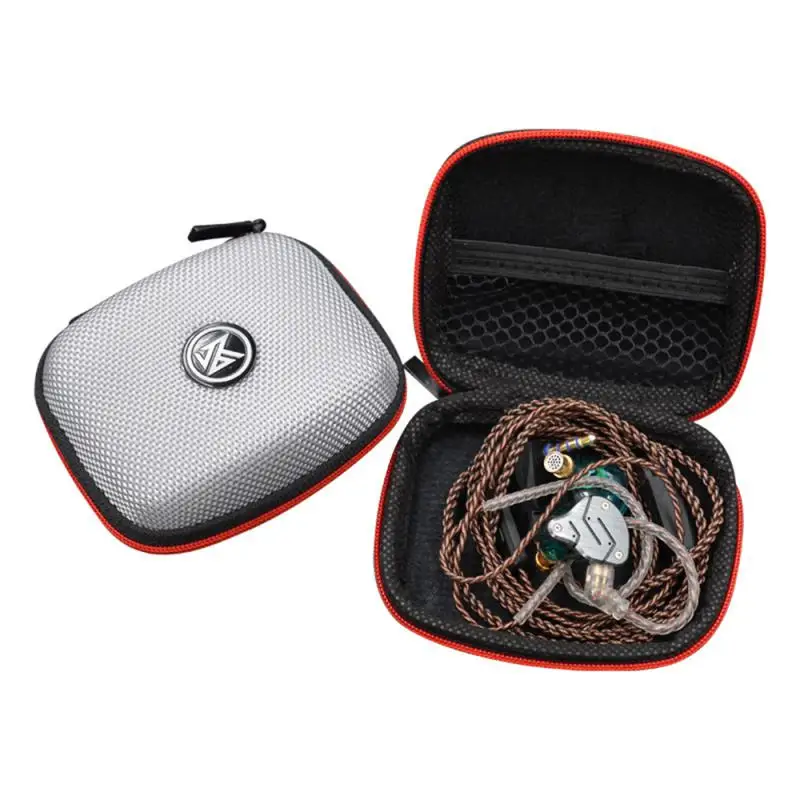 Earphone Case Headset Box Square Portable Compression Headset case EVA Zipper Case For KZ ES4 ZSTX ZSR EDX ZST