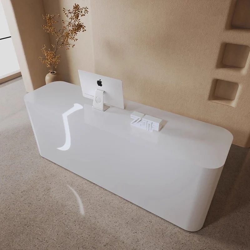 

white reception reception desks design modern light luxury wood reception desks front desk counter schreibtisch office furniture